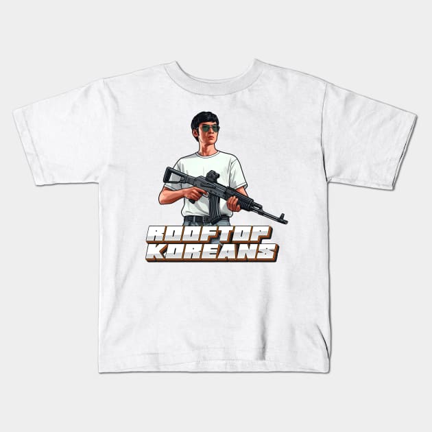 Rooftop Koreans Kids T-Shirt by Rawlifegraphic